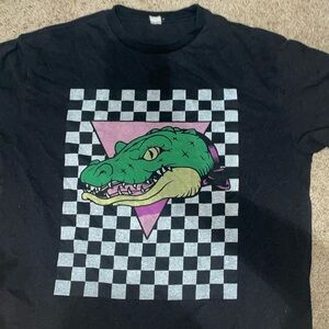black with checkered alligator design
